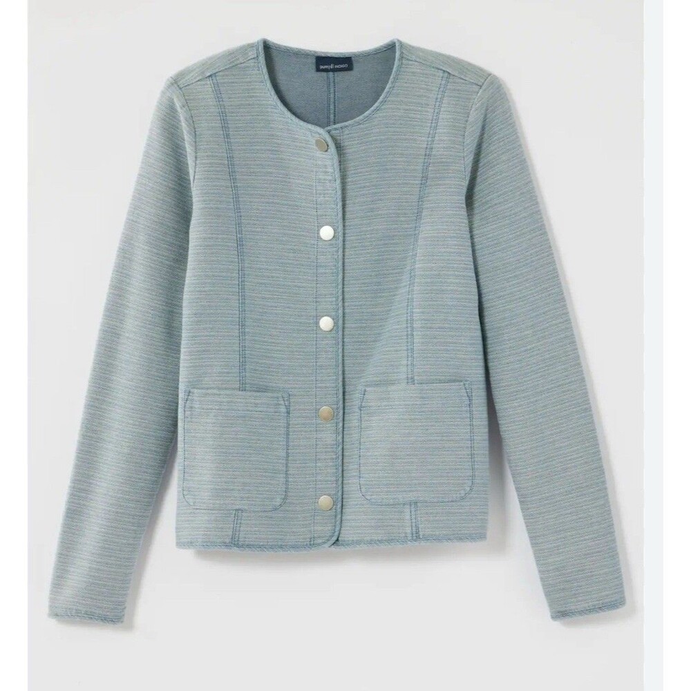J. Jill PURE JILL INDIGO PATCH-POCKET JACKET XL KYANITE WASH